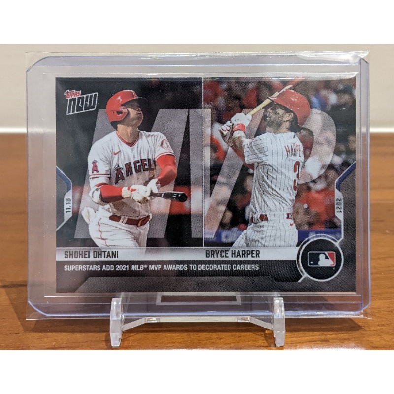 大谷翔平Bryce Harper 2021 topps now #OS-42 兩聯盟年度MVP 球員卡| 蝦皮購物