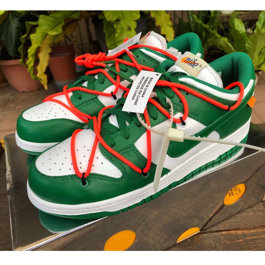 📢【全新US9 現貨全新商品】 Nike x off white Dunk low Pine Green 白