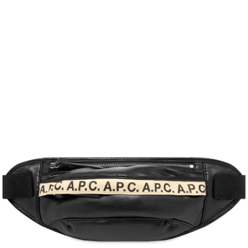 法國A.P.C. 21SS新款皮革Faux Leather Repeat Logo Waist Bag 皮革款肩