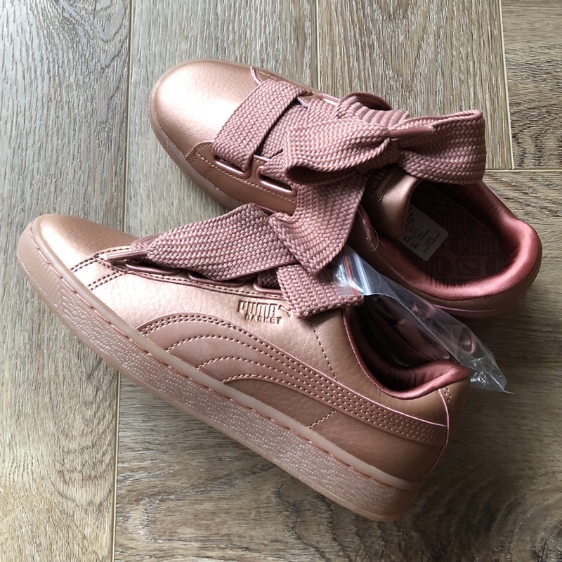 Puma basket heart shop copper rose singapore