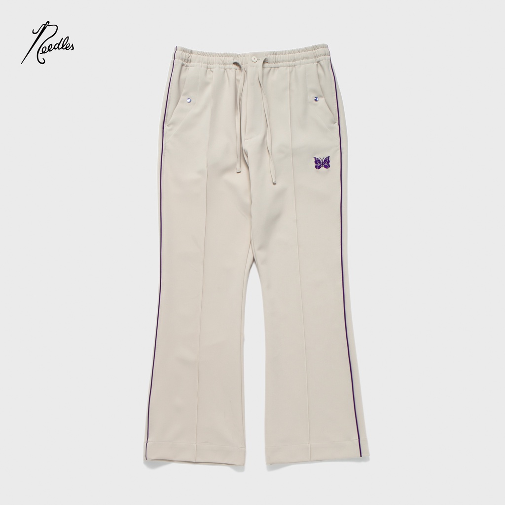 【 WEARCOME 】NEEDLES PIPING COWBOY PANTS 日本製 蝴蝶圖騰 喇叭褲／米色