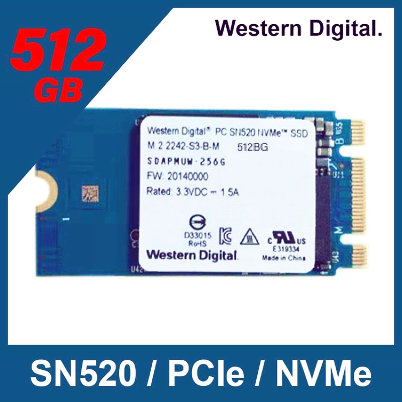 ＷＤ 威騰: Western Digital SN520 / SN530 M.2 2242 NVMe M.2 SSD