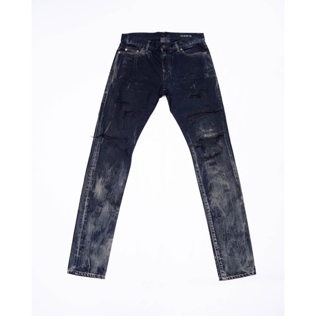 Saint Laurent Destroyed Jeans.（淤泥破壞褲）牛仔褲| 蝦皮購物