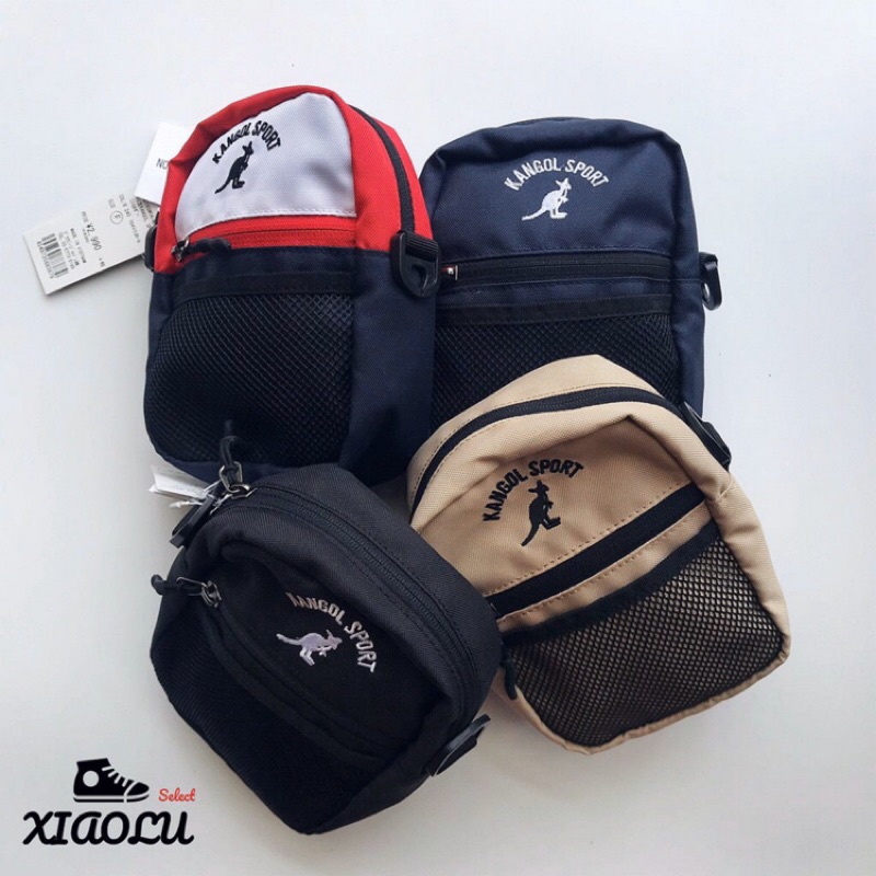 【XIAOLU】 日本限定 KANGOL SPORT LOGO BAG 肩背包 側背 袋鼠 黑色 深藍 卡其 彩虹 小包