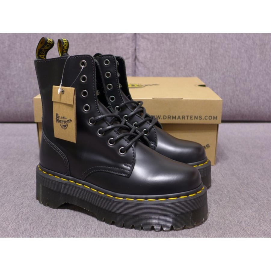 現貨】Dr Martens Jadon Boot 馬汀厚底8孔靴黑色硬皮| 蝦皮購物