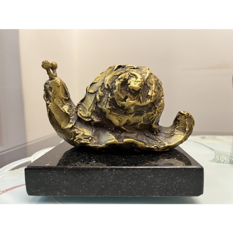 日本大師級銅雕～北村西望（蝸牛）13x6x8cm | 蝦皮購物