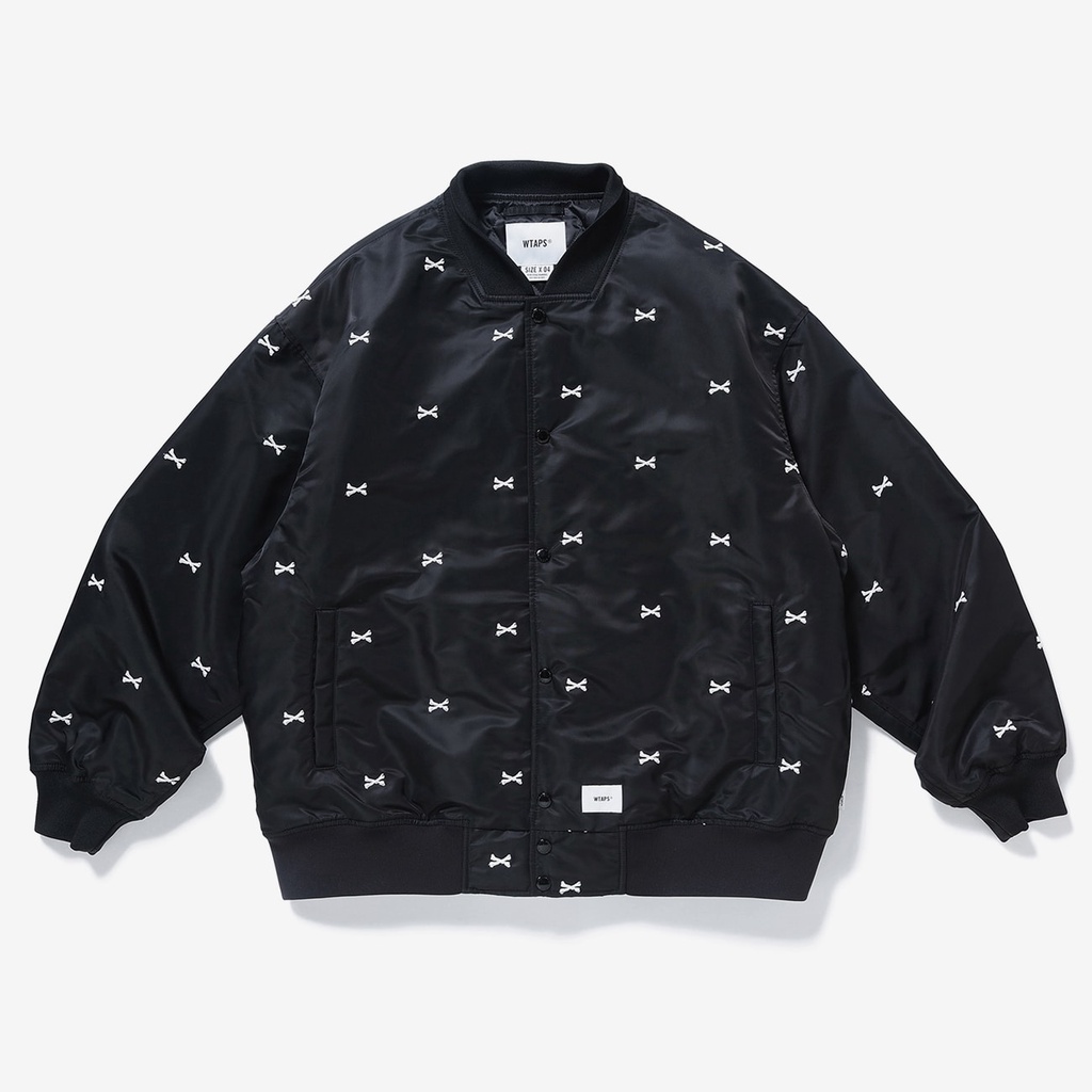 全新現貨黑色S、M號WTAPS TEAM JACKET NYLON TWILL TEXTILE 骨頭刺繡