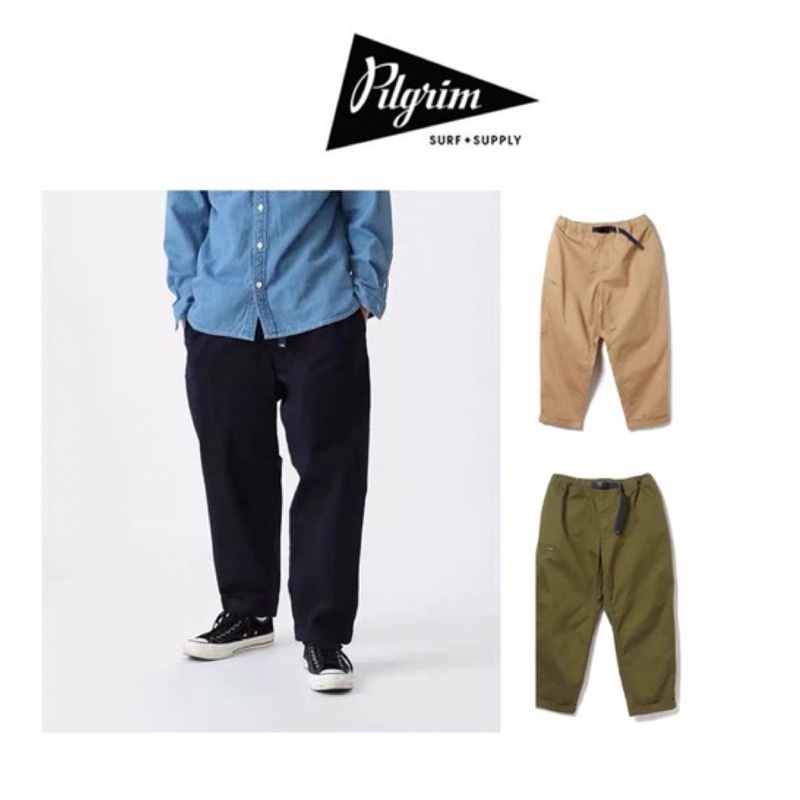 日本Pilgrim Surf+Supply Salathe Twill Climbing拉鍊寬鬆潮流錐形褲長