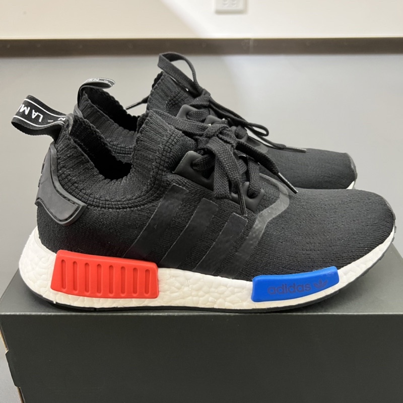 Adidas nmd primeknit on sale black blue red