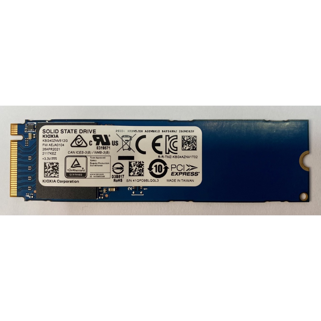 KIOXIA 512GB M.2 2280 PCIe NVMe SSD 讀1800M/寫1000M / 三年保固