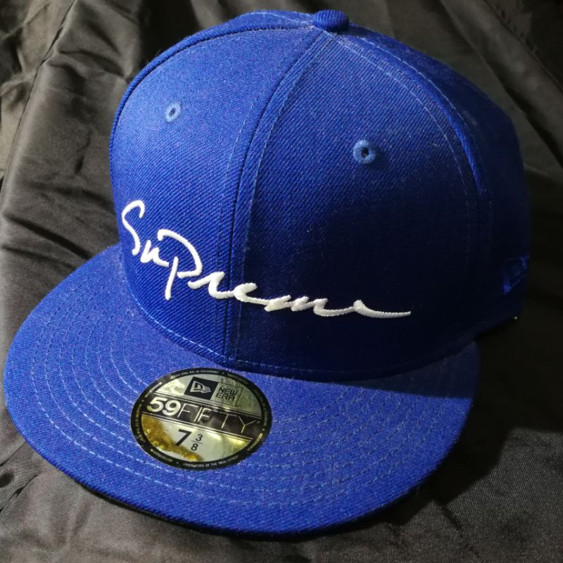 supreme classic script new era cap fw18