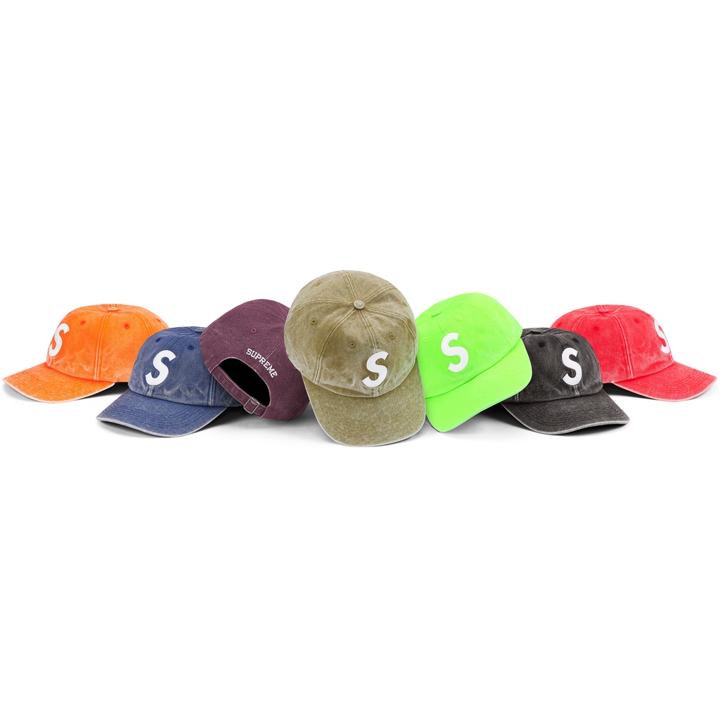 Supreme 2023 S/S 春夏Pigment Canvas S Logo 6-Panel 六分割帽子