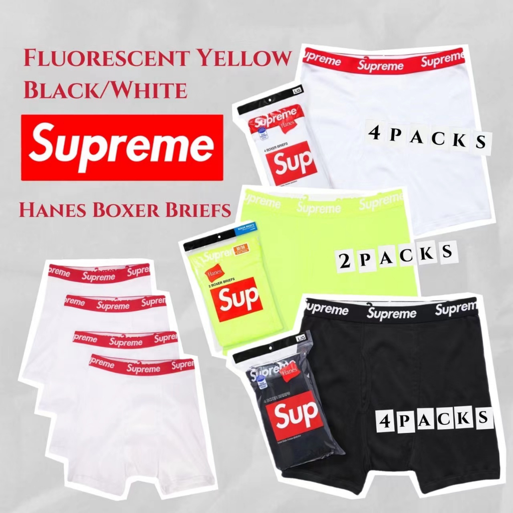 Focus Store】現貨Supreme HANES Boxer Briefs 內褲四角褲平口褲黑白