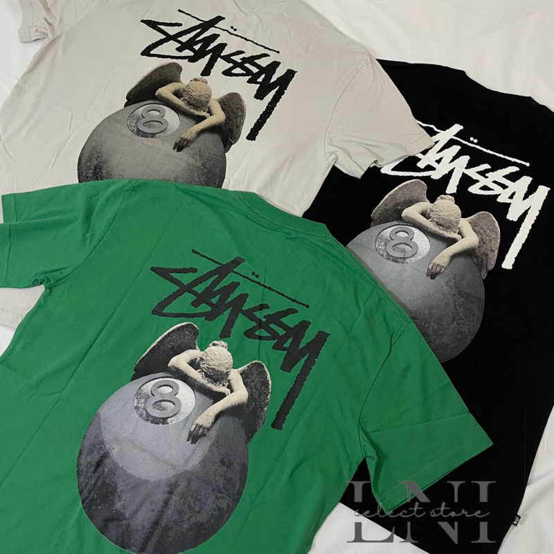 stussy angel 50-50 ss tee 黒 S-