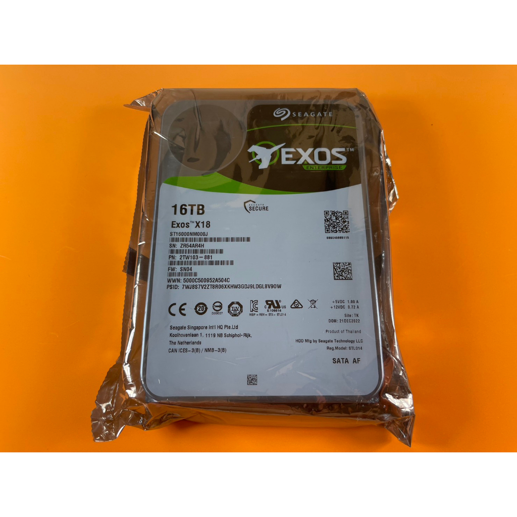 全新台北24小時內寄出** Seagate【Exos X18】16TB 3.5吋企業級硬碟