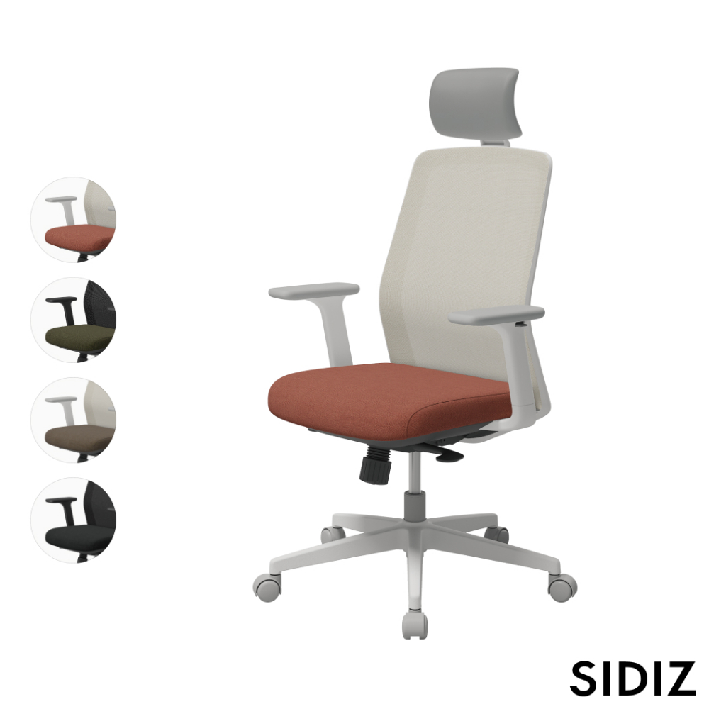 SIDIZ】T40SE 人體工學椅辦公椅電腦椅(白框: 磚紅/咖啡; 黑框: 深灰 