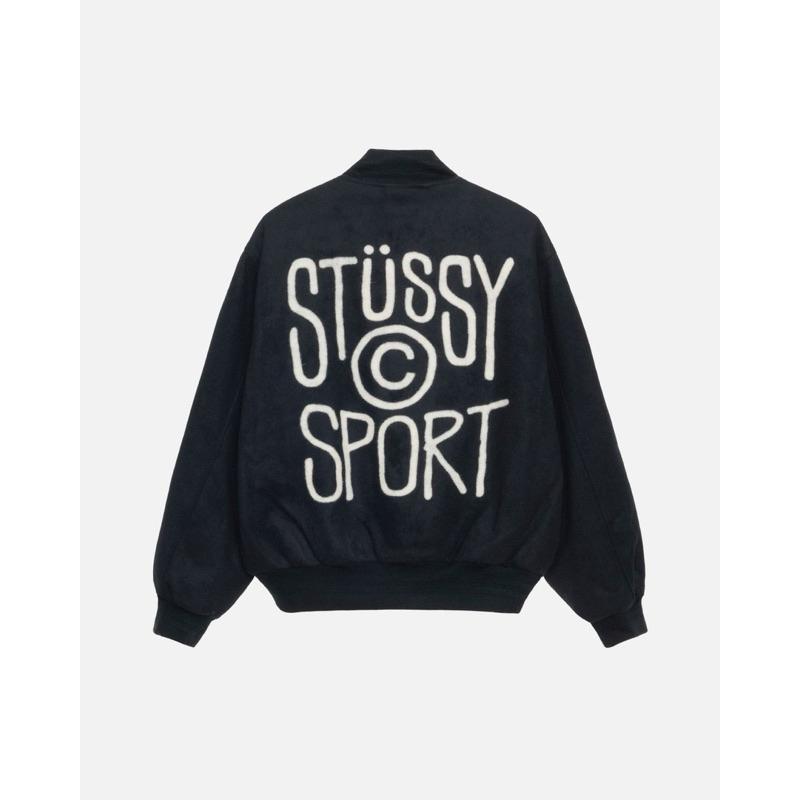 ［年後到］Stussy SPORT MELTON VARSITY JACKET 黑 L號