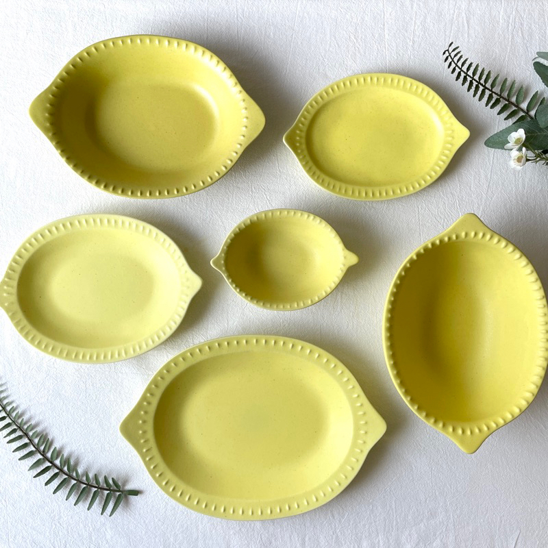 萩選▾〚吉澤窯- 經典檸檬系列〛現貨日本製益子燒水果造型器皿盤皿陶器