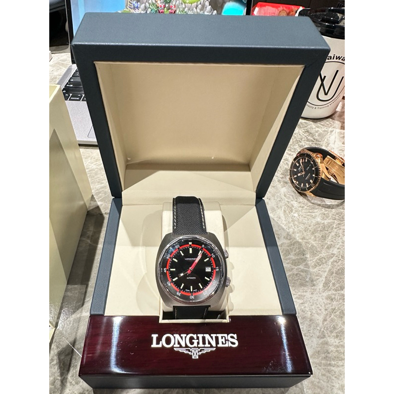 二手美品Longines Heritage Diver 43 MM Automatic Black and Red