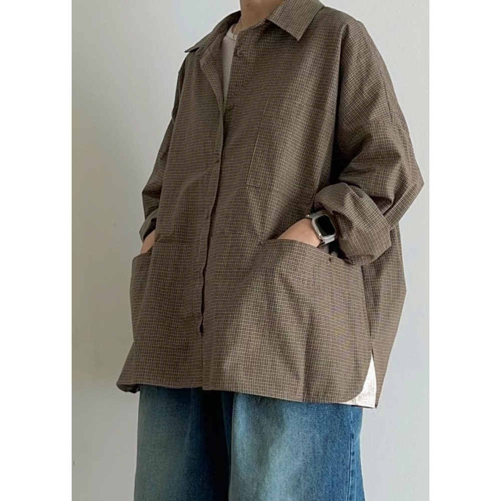 WAY BAL COLLAR SHARE COAT beige check-